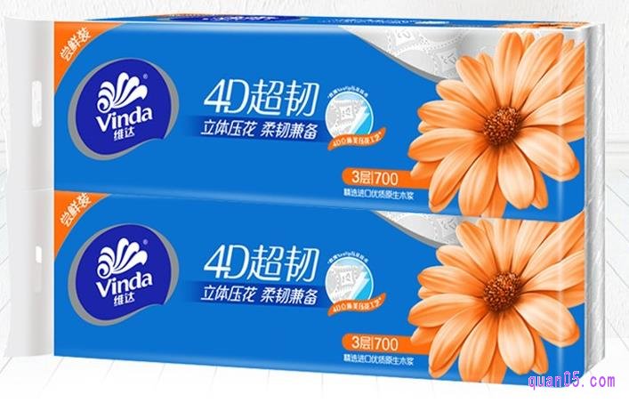 维达4D超韧有芯卫生卷纸三提，券后的价格是29.9元 