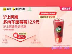 美团外卖沪上阿姨超值券包 ，多肉车厘莓莓12.9元