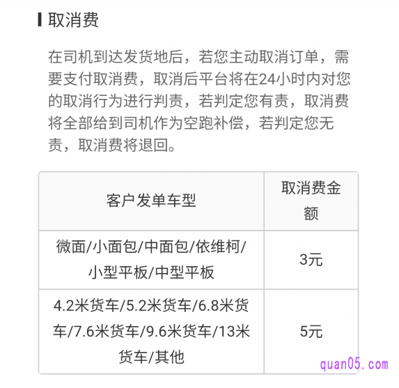 滴滴货运取消费，取消费金额标准