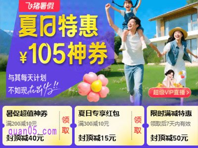 暑期度假飞猪民宿优惠券哪里领